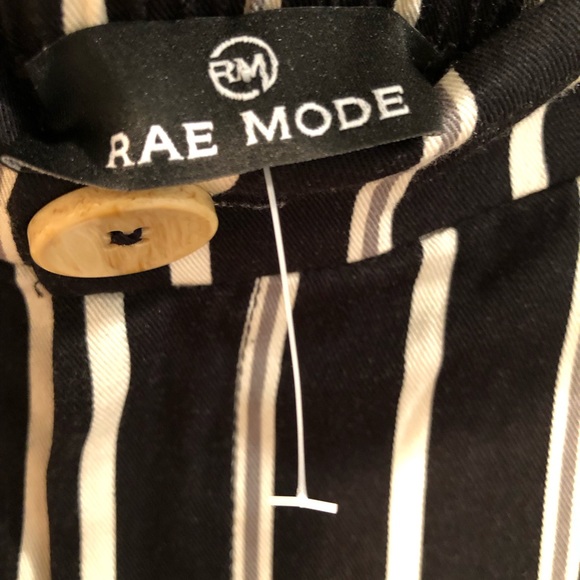 NWOT Rae Mode Black pants w cream and gray stripes. Sz Small - Picture 6 of 7